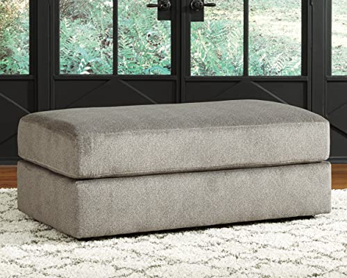 Signature Design by Ashley Soletren Contemporary Chenille Oversized Ottoman, Gray