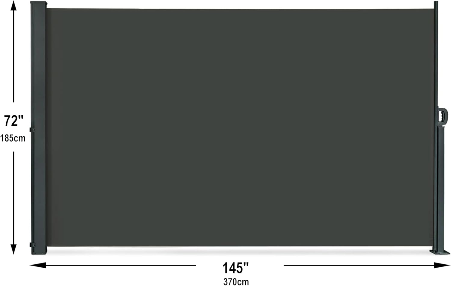 145" x 72" Retractable Side Awning,Waterproof & UV-Resistant,Folding Privacy Screen Room Divider Roll Up Balcony（Gray）