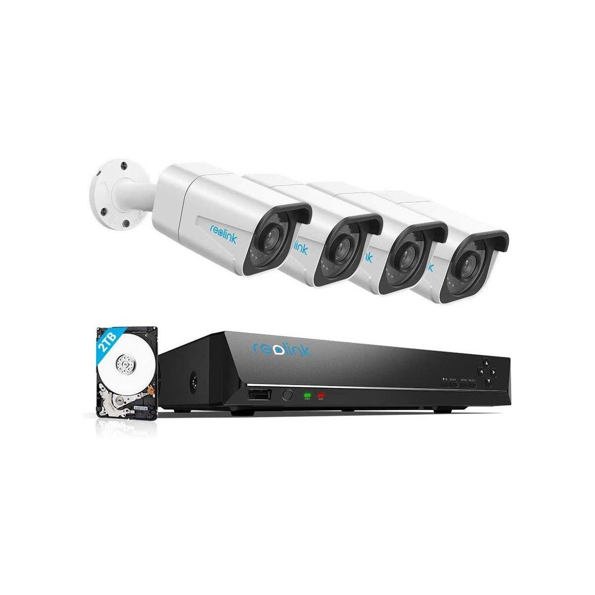 Reolink RLK8-800B4 4K Ultra HD 8-Channel 2TB PoE Security System with 4X Cameras
