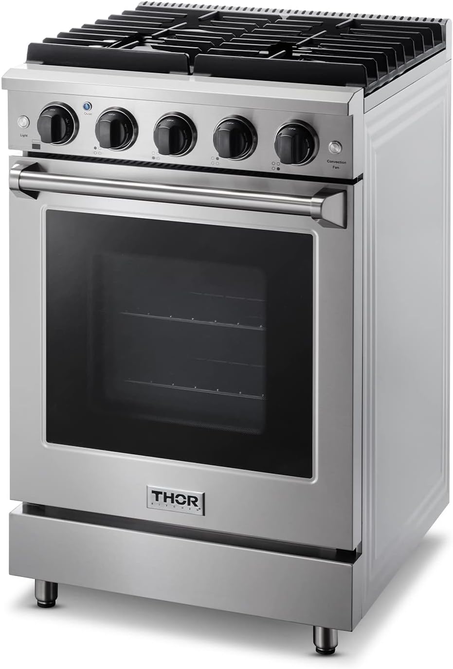 Thor Kitchen 30 in. 4.55 Cu. Ft. Freestanding Gas Range with 5 Burners, Continuous Cast Iron Grates, in Stainless Steel, LRG3001U