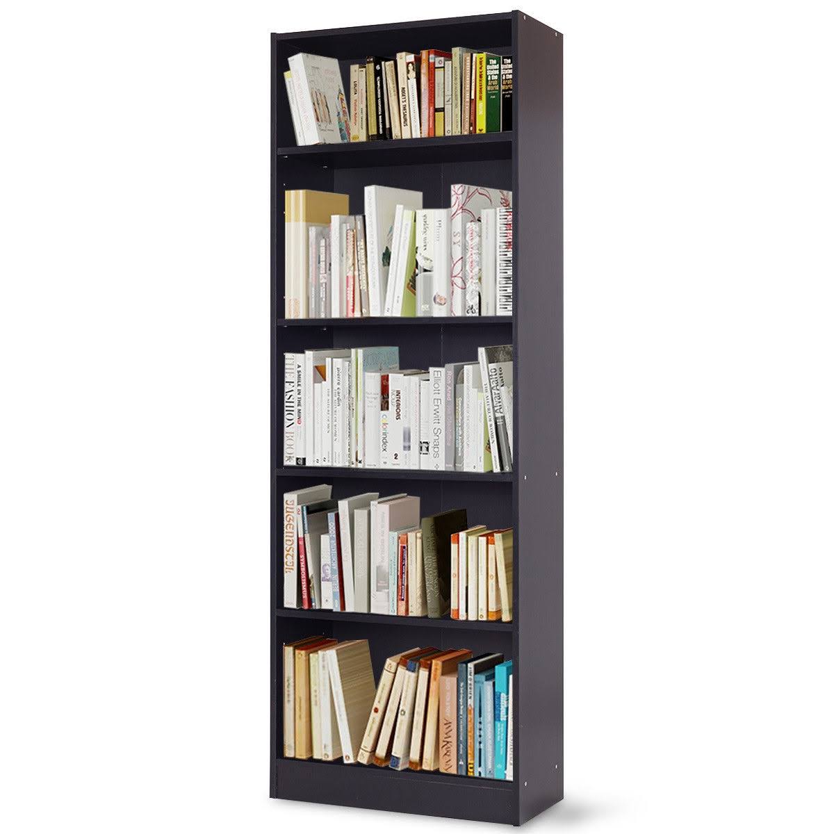 Modern 5 Tier Storage Media Shelf Cabinet Bookcase