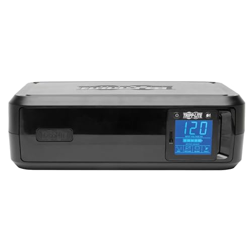 Tripp Lite SMART1500LCD 1500VA UPS Smart Battery Backup & Surge Protector, 900W, 8 Outlets, Rack Mount UPS, Tower Mount Adapter, LCD Screen, AVR, Ethernet Protection, Black