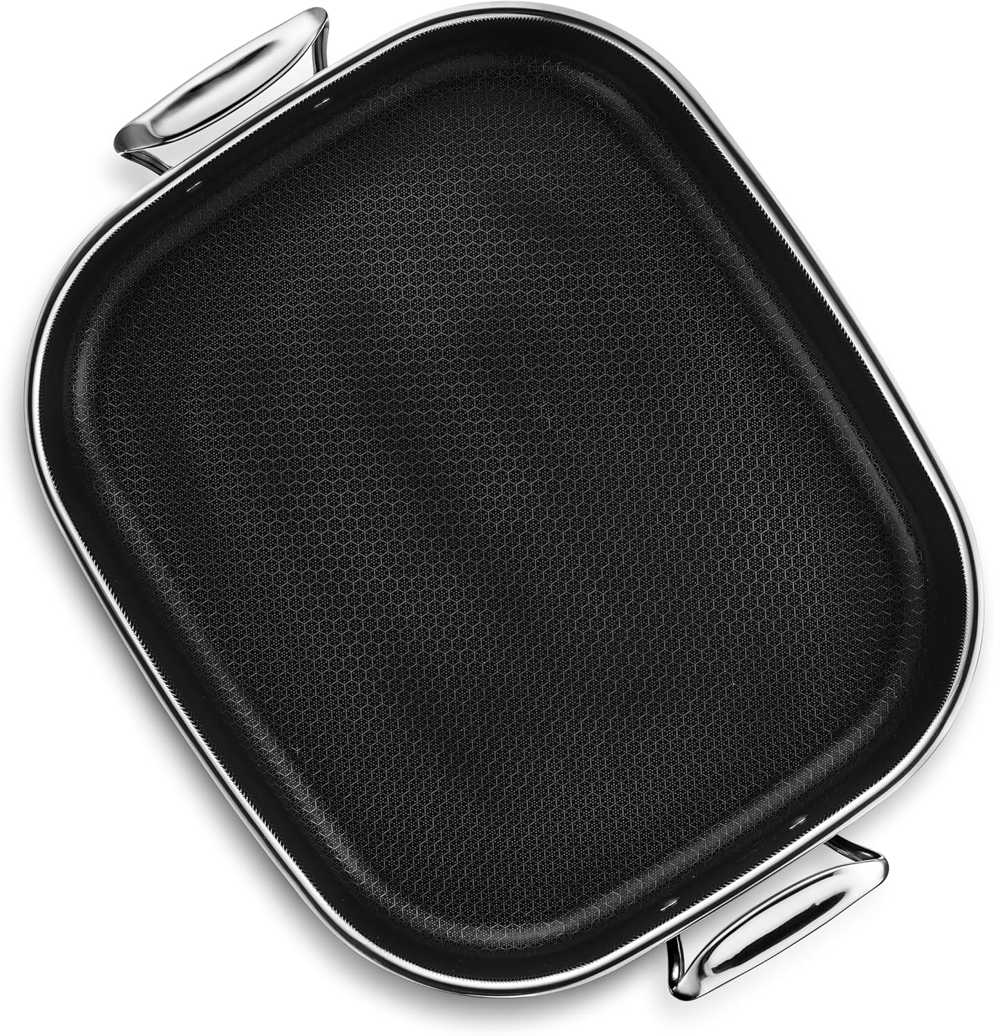 HexClad Hybrid Nonstick Roasting Pan with Rack, Dishwasher-Friendly and Oven-Safe Up to 900°F, Compatible with All Cooktops
