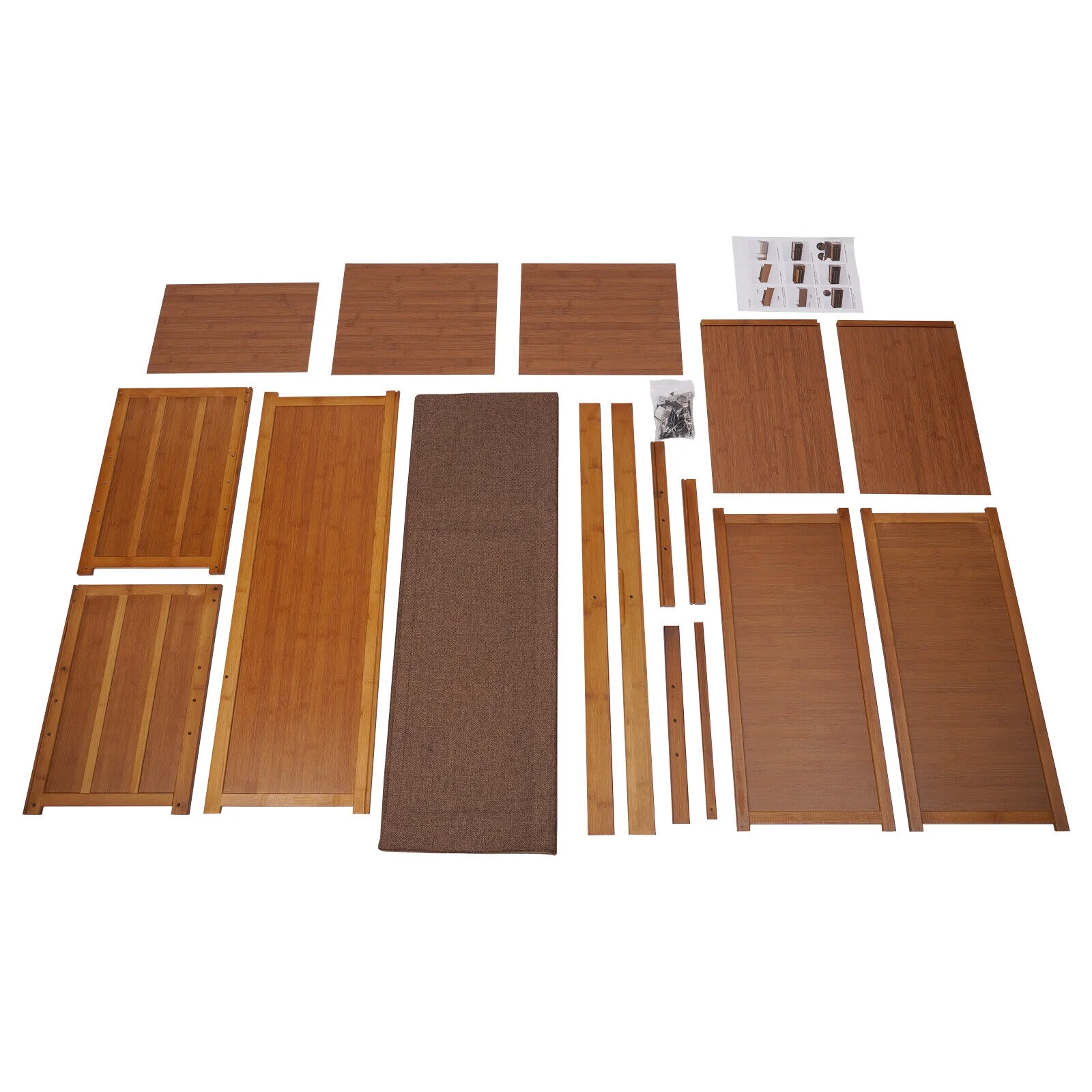 3 Tier Brown Shoe Bench Bamboo Shoe Rack Storage Cabinet Organizer W/Cushion for Entryway Bedroom