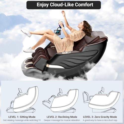 2024 Massage Chair Full Body with Heat,Full Body Zero Gravity SL-Track Shiatsu Massage Chair,Shiatsu Massage Recliner Chair with AI Control,Body Scan,Wireless Phone Charger
