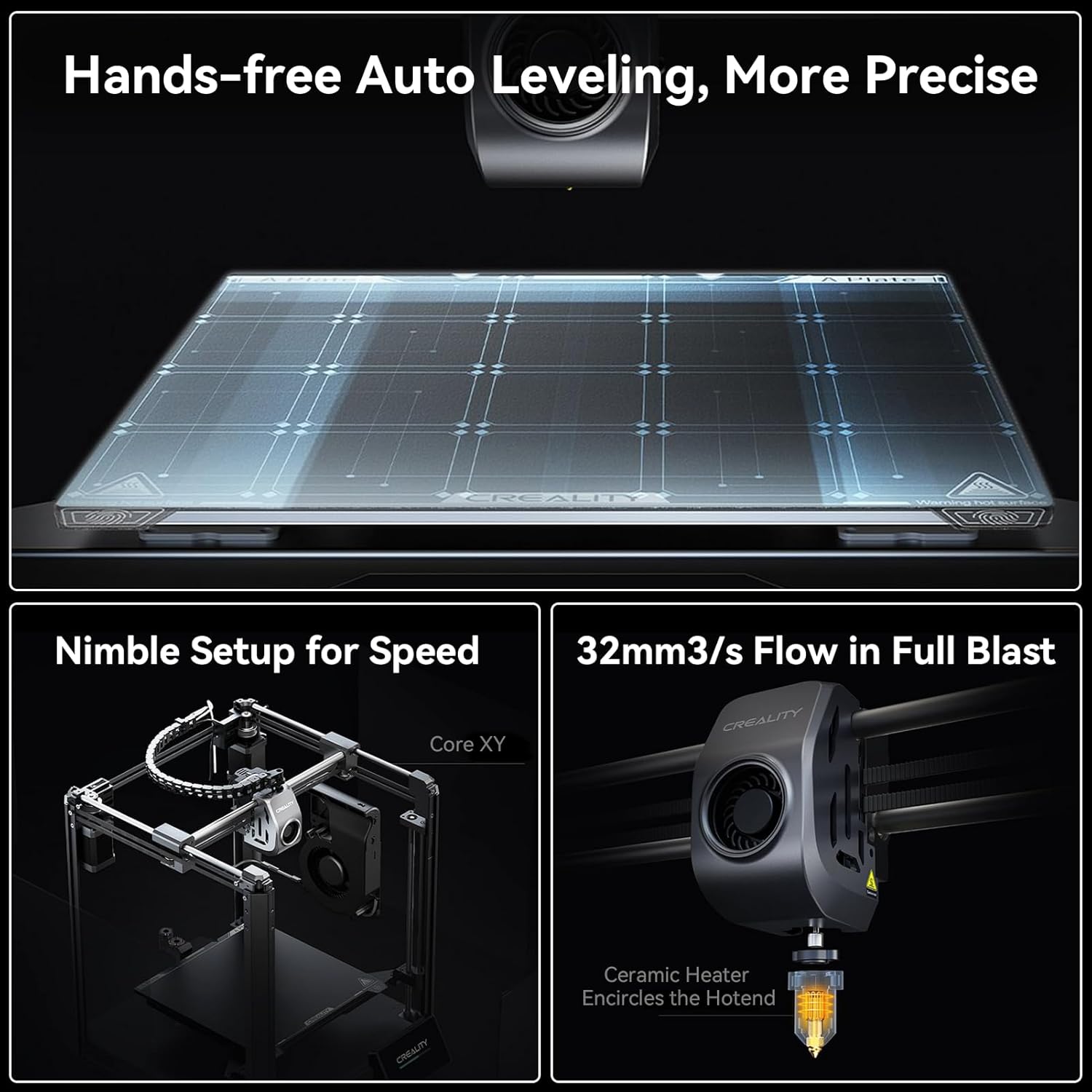 Official Creality K1 Speedy 3D Printer Bundle with AI Camera - Experience 600mm/s High-Speed Printing with Advanced Monitoring and Filming Capabilities!