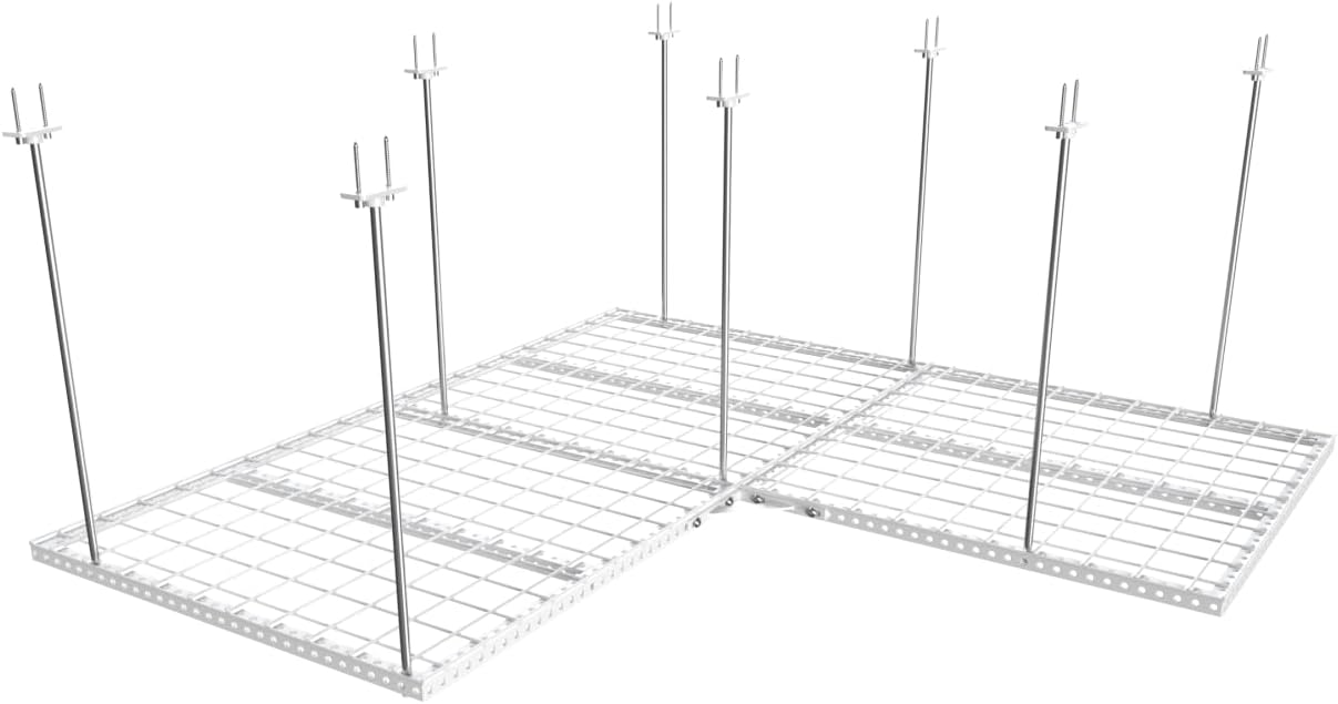DURA-LIFT Elevate Adjustable Height Overhead Garage Door Ceiling Triple L Shaped Platform (31 in. W x 93 in D)