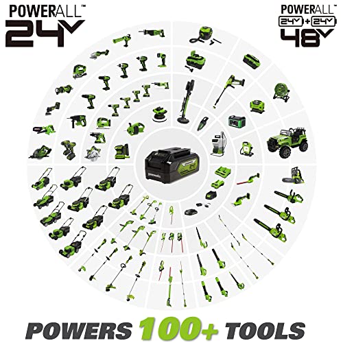 Greenworks 48V 17" Cordless Electric Lawn Mower, Leaf Blower, String Trimmer, (2) 4.0Ah Batteries and Rapid Charger