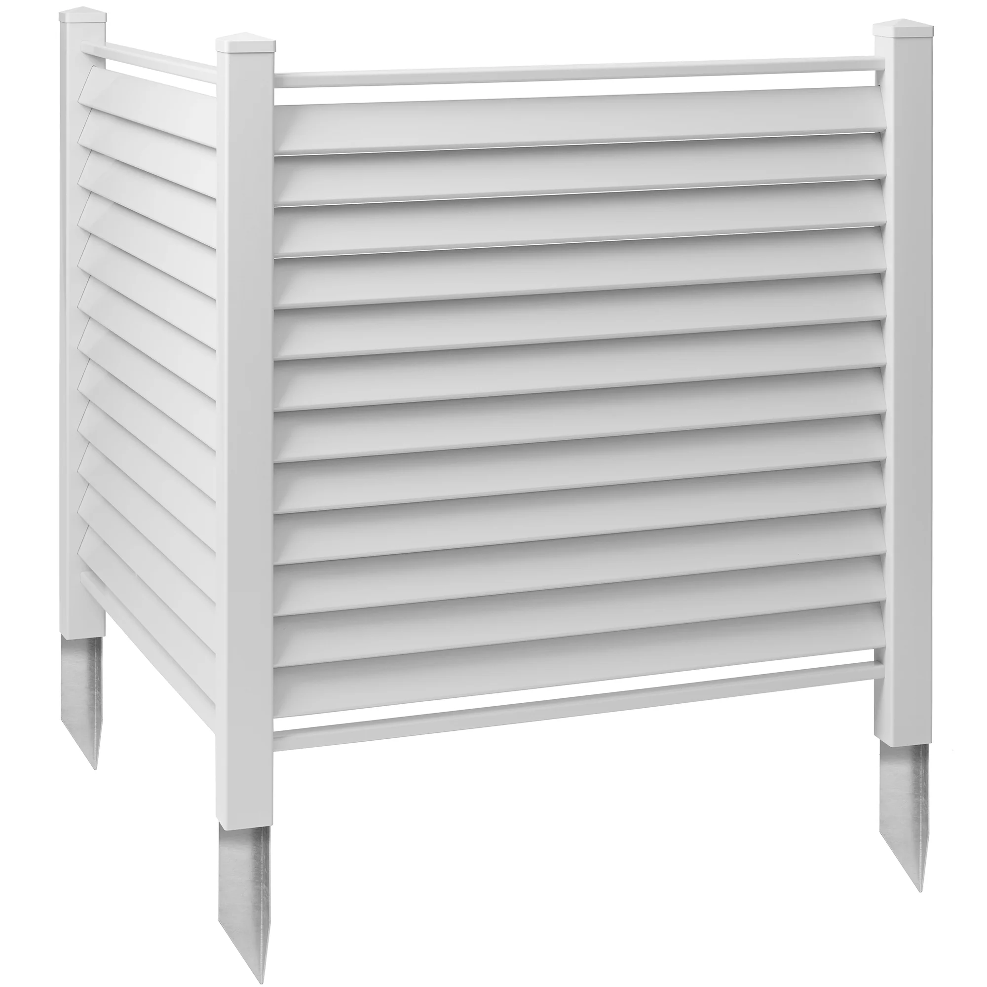 Casafield 48" x 48" Louvered Privacy Screen - Outdoor Vinyl Panels - White