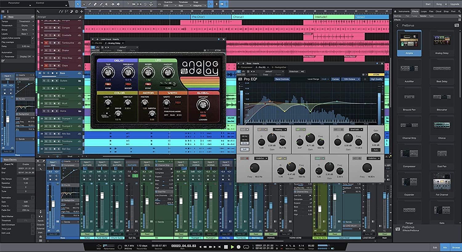 PreSonus AudioBox 96 Audio Interface Full Studio Bundle Includes Software Kit, ATOM MIDI Pad Controller, Eris 3.5 Pair Bluetooth Monitors, and Adjustable Suspension Boom Arm + HD7 Headphones
