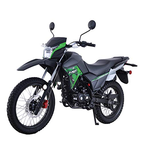 X-PRO X-Pect 200 14HP Engine Electronic Fuel Injection Dual Sport Motorcycle with 5-Speed Manual Transmission,19"/17" Wheels!(Green/Black)