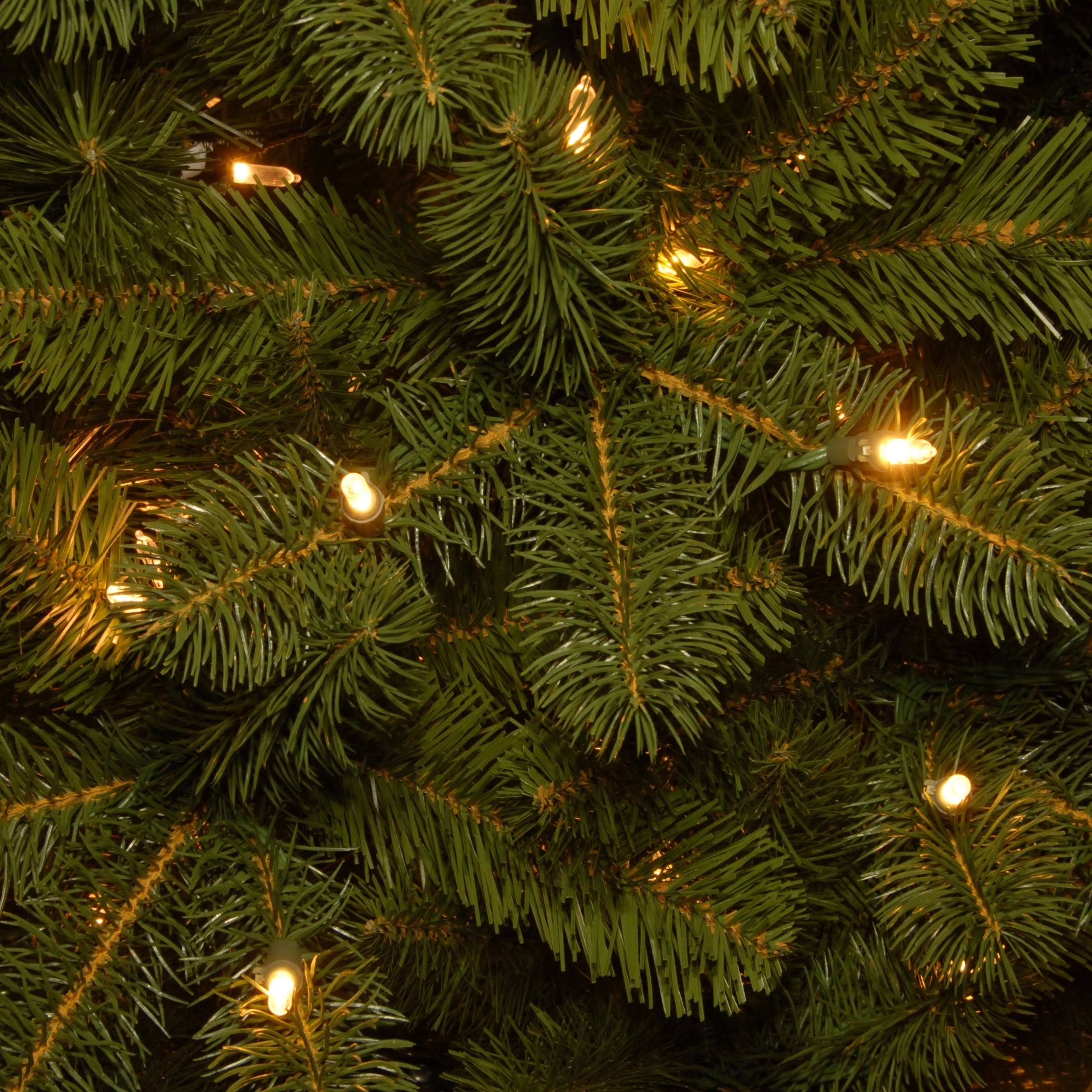 National Tree 7.5 Foot Feel Real Downswept Douglas Fir Pencil Slim Tree with 350