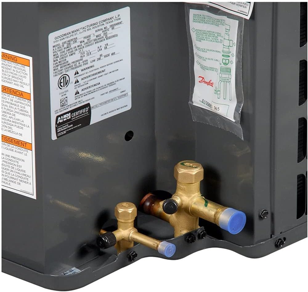 Goodman 2.5 Ton 15.2 SEER2 High-Efficiency Single Stage Split System Air Conditioner GSXM403010 and Multi-Positional Variable-Speed Air Handler AVPTC31C14 with Internal TXV
