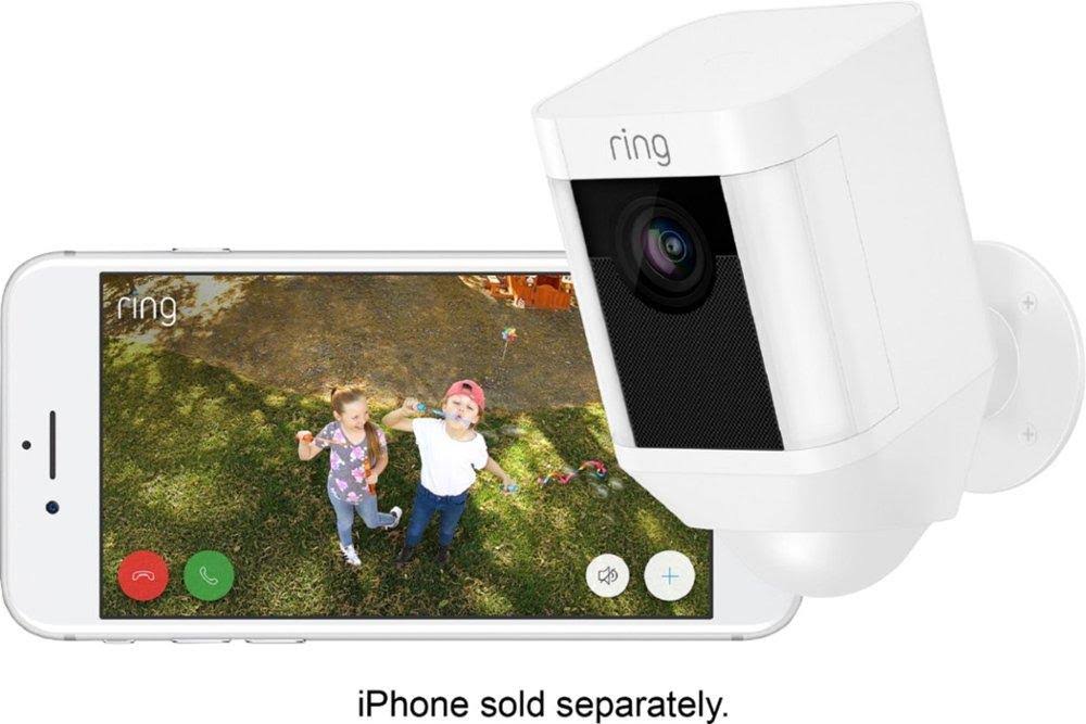 Ring Spotlight Cam Battery with Solar Panel Bundle 3-Pack Black