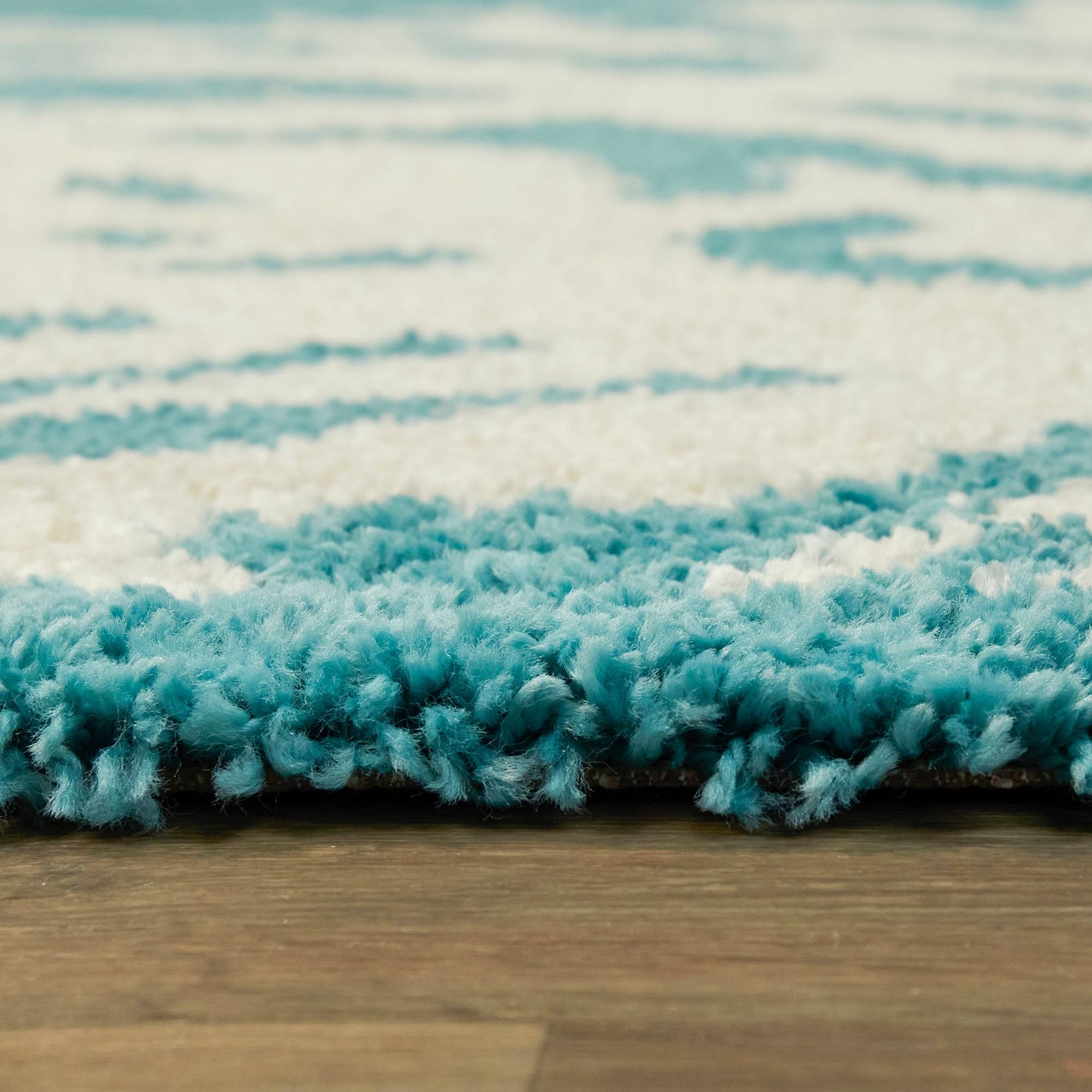 BALTA Sarasota Teal 5 ft. x 7 ft. Coastal Shag Area Rug, Blue