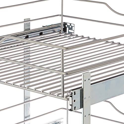 Knape u0026 Vogt RS-DBLMUB-20-FN 20.625 in. W x 21.75 in. D x 16.25 in. H Double Tier Pull Out Cabinet Organizer, Frosted Nickel