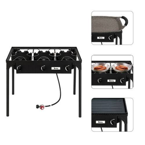 225000 BTU Propane Stove 3 Burner GAS Outdoor Portable Camping Party BBQ Grill