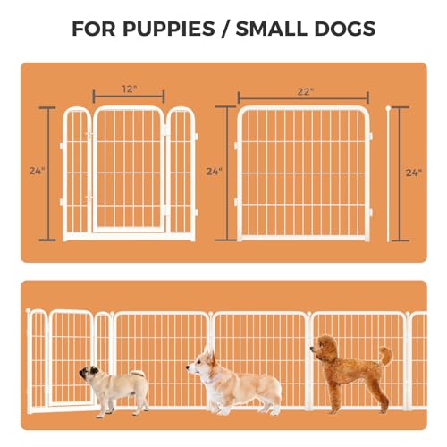 FXW Homeplus Dog Playpen Designed for Indoor Use, 40" Height for Large Dogs, White│Patented