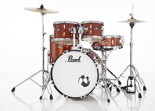 Pearl Roadshow Drum Set 4-Piece Complete Kit with Cymbals and Stands, Charcoal Metallic (RS584C/C706)