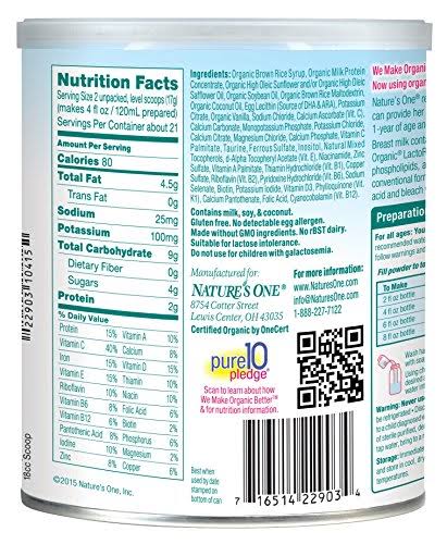 Baby&s Only Toddler Formula, Organic Lactorelief with DHAu0026ARA, 12.7oz- 6 Pack