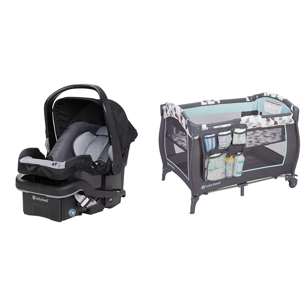 Baby Trend EZ-Lift™ 35 Plus Infant Car Seat, Dash Black & Trend-E Nursery Center Playard, Doodle Dots
