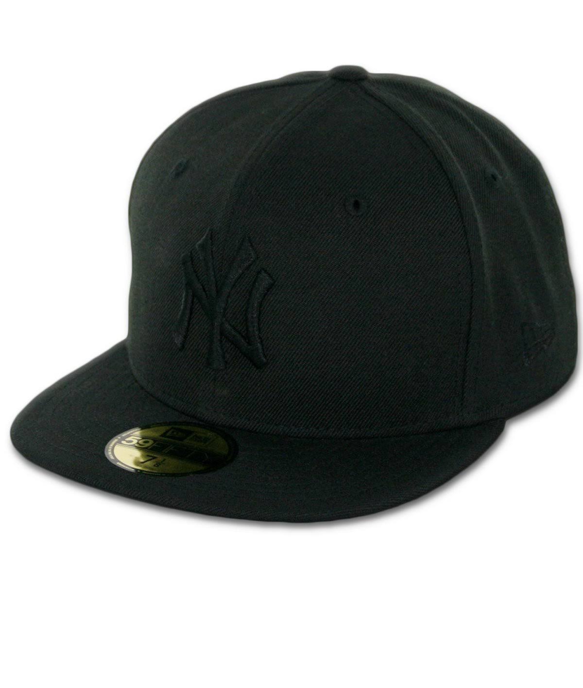 New Era 59FIFTY New York NY Yankees Blackout Fitted Hat (Black/Black) Mens Cap