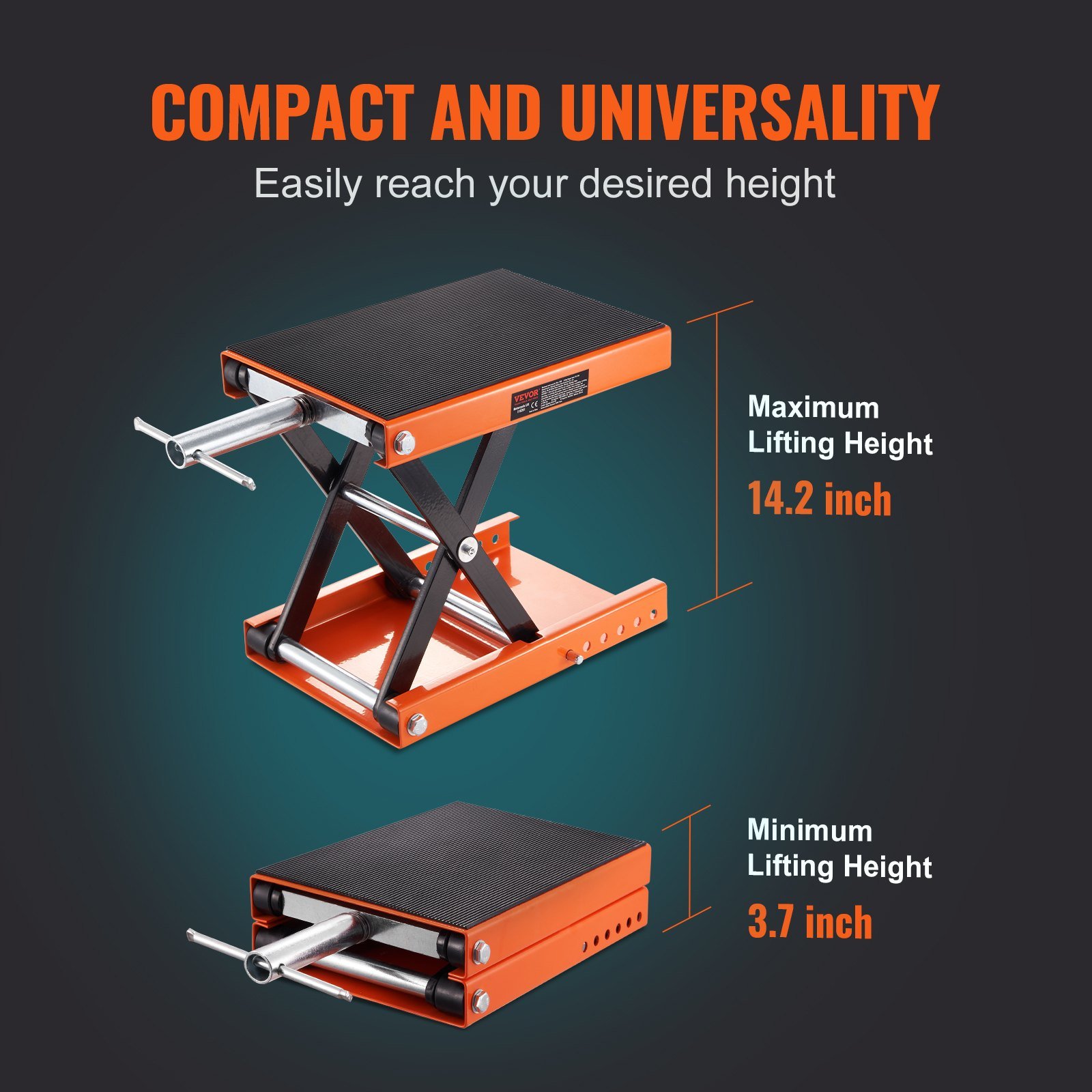 Vevor  1100 lbs Motorcycle Scissor Lift Jack with Wide Deck & Safety Pin