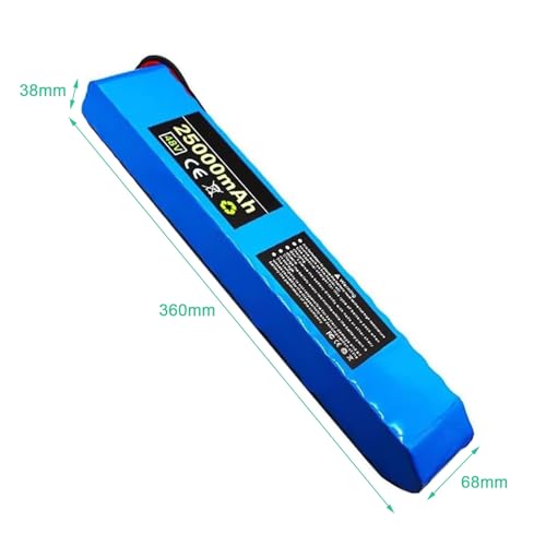 Xt60, 48V 25Ah Electric Bike Waterproof Power Lithium-Ion Battery Pack, with 54.6V 2A Charger, for 250W to 1200W Motor Kits, Built-in BMS
