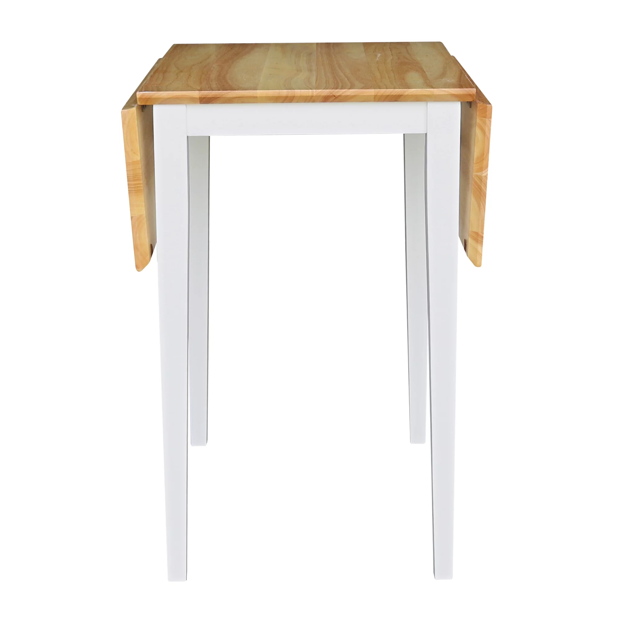 International Concepts Small Dropleaf Table in White and Natural