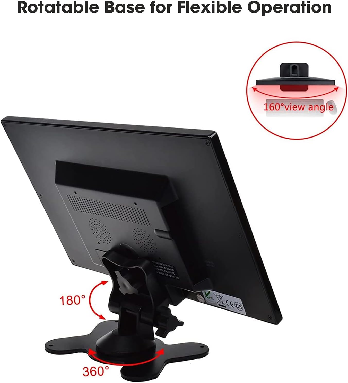 Topiacam 10.1 Inch Ultra-Thin Security CCTV Computer Monitor 1024x600 Resolution Touch Buttons Video and Audio LED Color Display Screen AV/VGA/HDMI Input with Remote Control
