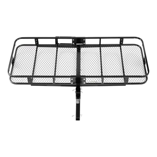 VEVOR 70" x 30" x 6", Hitch Cargo Carrier, 500 lbs Capacity with Nighttime Reflective Reminder, Folding Hitch Mount Cargo Carrier Basket with Hitch Lock for 2" Receiver, Fit for SUVs