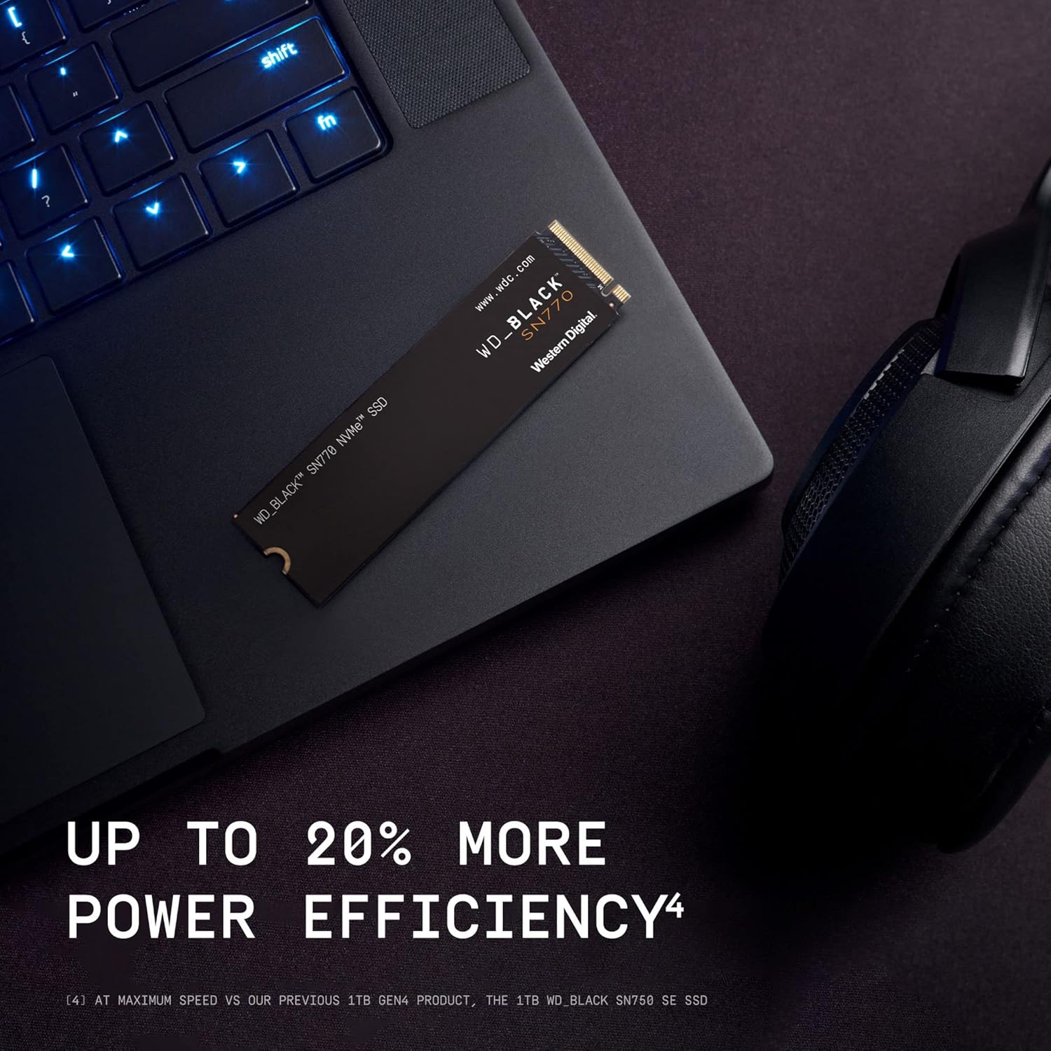 WD_BLACK 1TB SN770 NVMe Internal Gaming SSD Solid State Drive - Gen4 PCIe, M.2 2280, Up to 5,150 MB/s - WDS100T3X0E