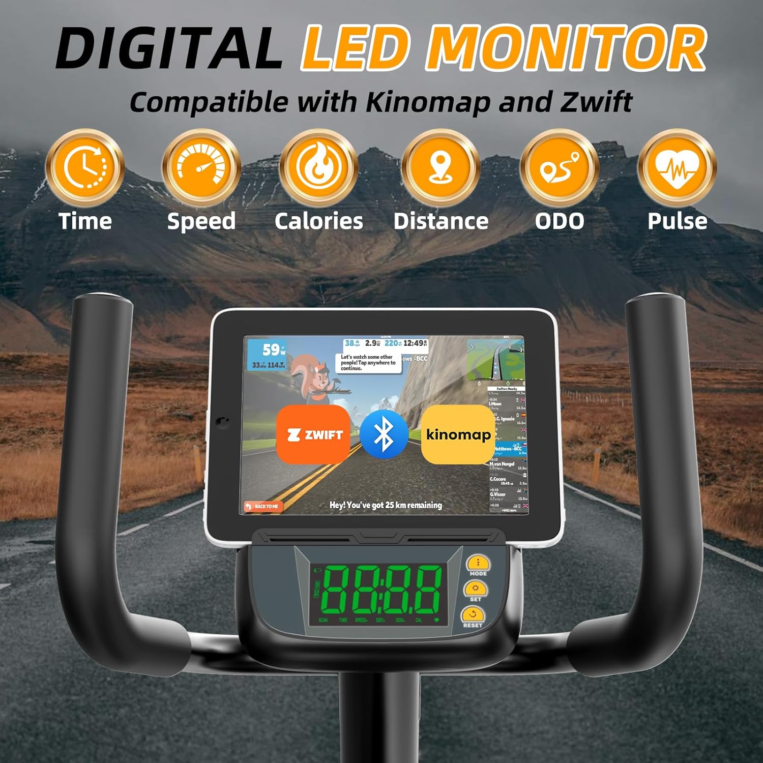VANSWE Recumbent Exercise Bike, Recumbent Stationary Bikes for Home 400 LBS Weight Capacity, Exercise Bike for Home Seniors with Smart App and Bluetooth Connectivity, LED Display, Pulse Handle