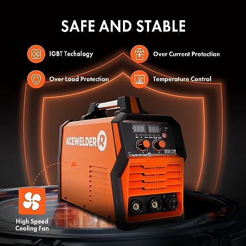 Digital 140A Gas Gasless MIG Welder, 110V/220V Dual Voltage, MIG/Flux MIG/Lift TIG/MMA Stick 4-in-1 Multiprocess Welding Machine IGBT DC Inverter