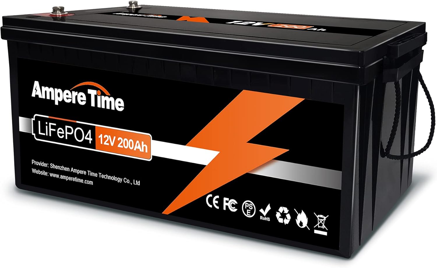 Ampere Time 12V 50Ah Lithium LiFePO4 Battery, Ideal Replacement for?12V 100Ah AGM SLA Battery, More Efficient Output & Much Lighter, 4000+ Cycles, Perfect for Boat, Security Devices, Camping, etc.