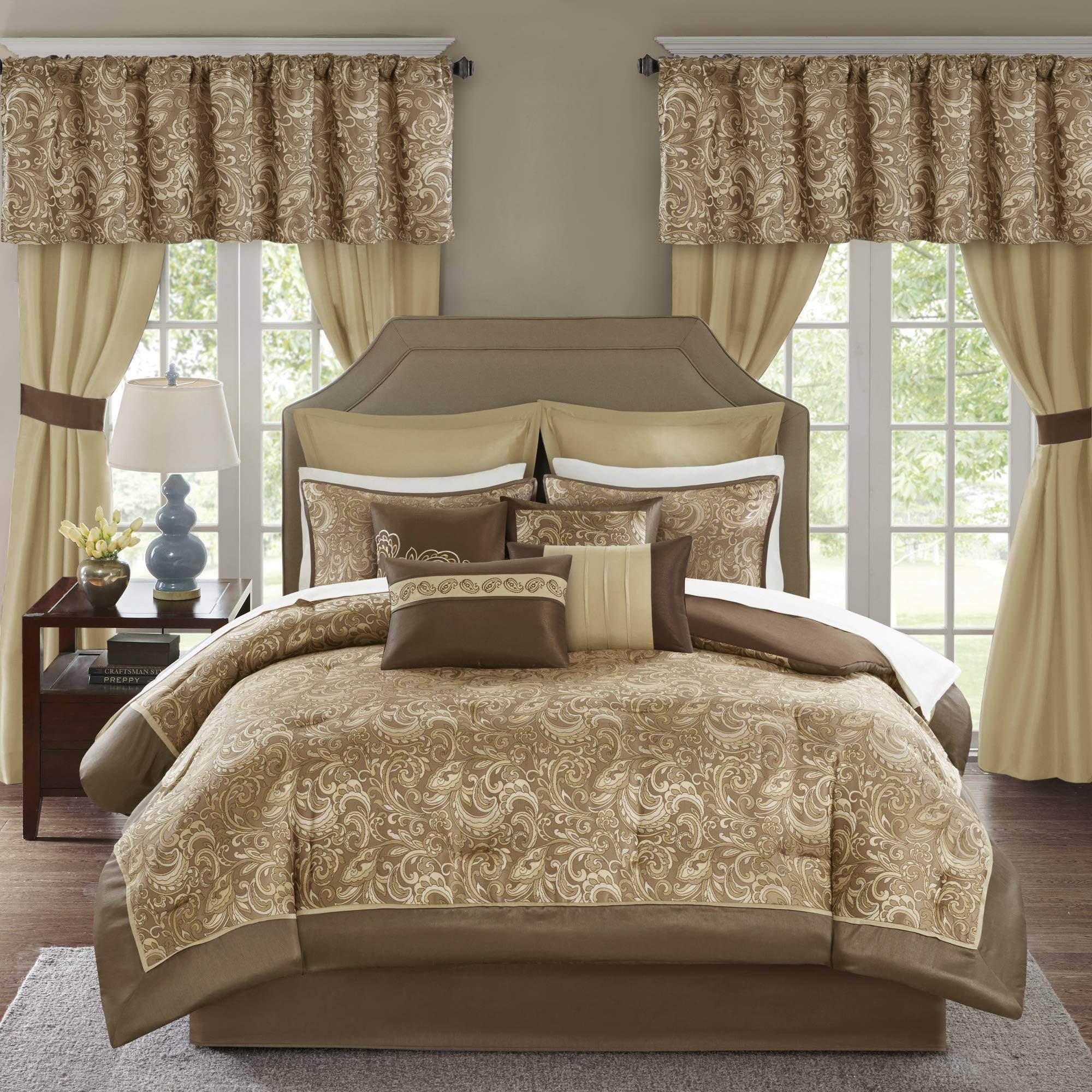 Madison Park Brystol 24 Piece Room in A Bag Brown Cal King