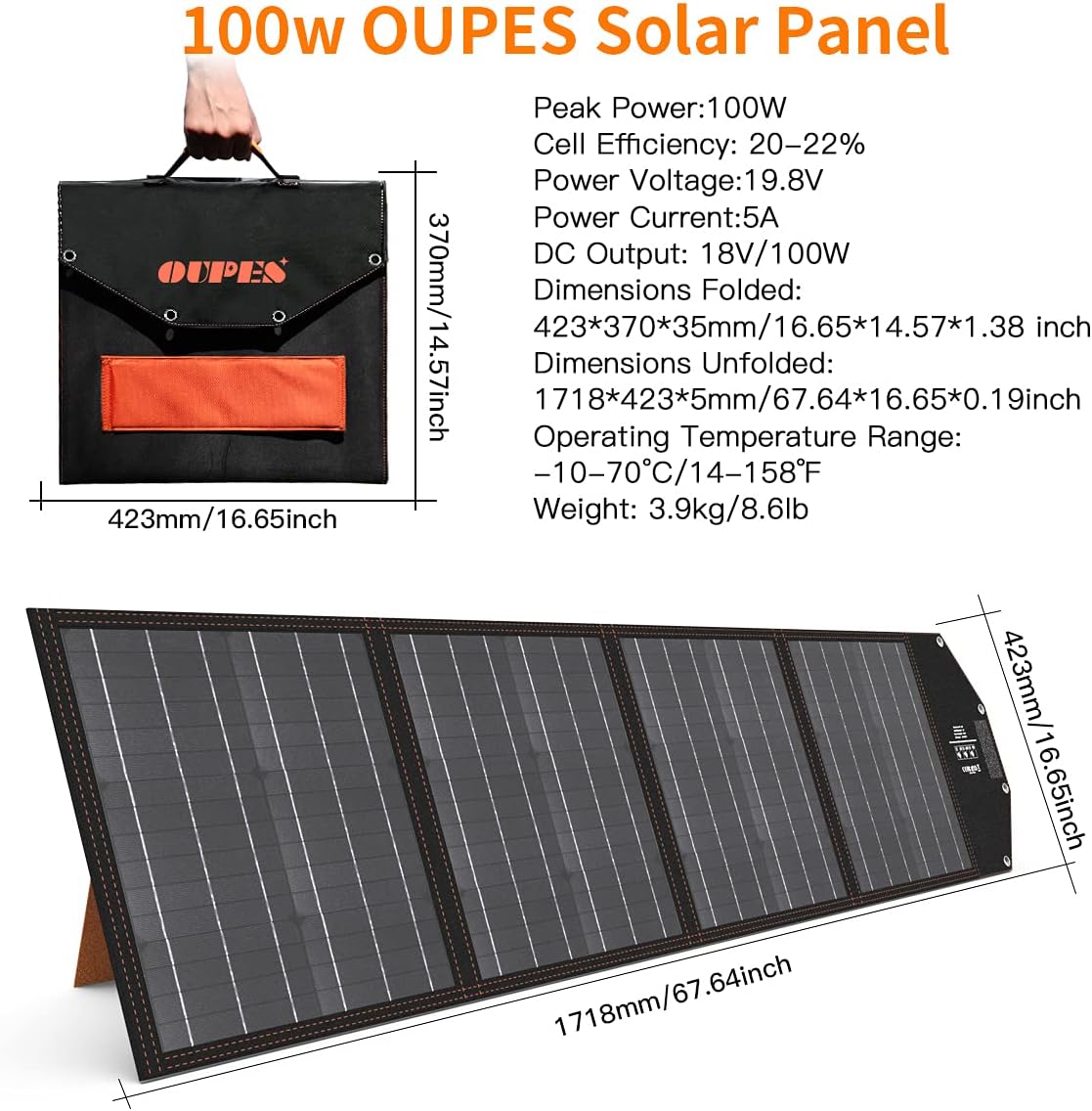 Solar Generator Explorer 1200w, OUPES Portable Power Station 992Wh(2200W Peak) LiFePO4 Power Station Battery Backup, Emergency Generator for Outdoor Camping Home RV