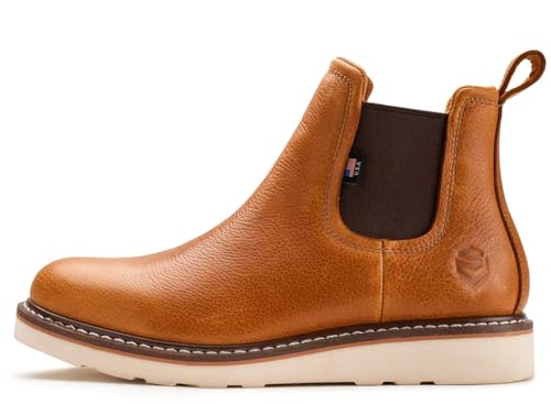 SUREWAY 6” Mens Western Work Boots for Men-Soft Toe,Goodyear Welt,Extremely Comfortable Durable Proved,Superior Oil/Slip Resistant,Thicker Leather,Slip on Work Boots/Shoes for Men,EH Safety Industrial Construction Boots
