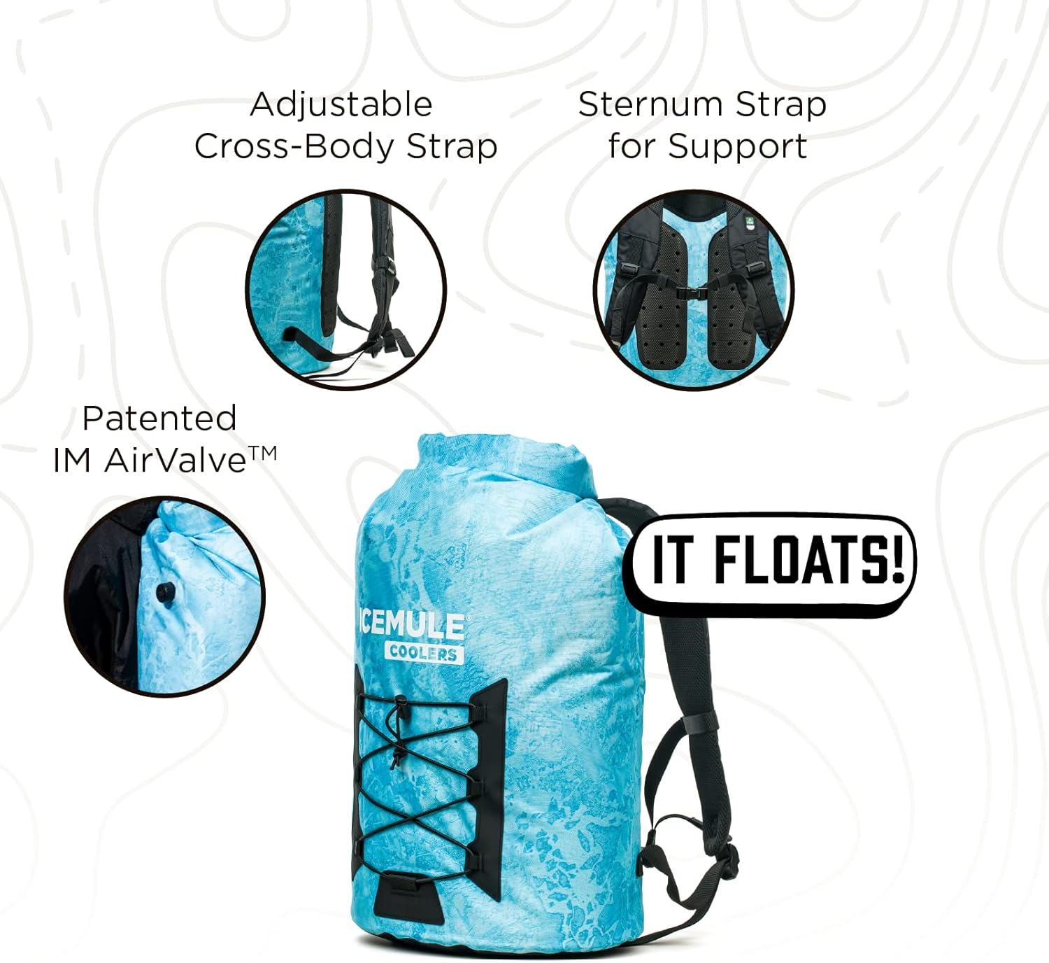 ICEMULE Pro Large Collapsible Backpack Cooler – Hands Free, 100% Waterproof, 24+ Hours Cooling, Soft Sided Cooler for Hiking, Camping, Fishing & Picnics, 23 Liter, Fits 24 Cans + Ice, Olive