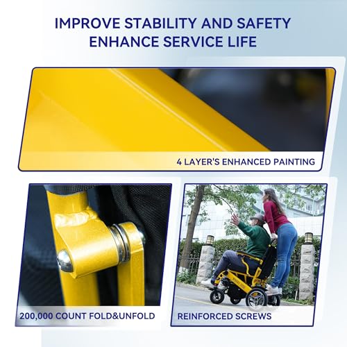 Intelligent Folding Electric Wheelchair for Adults, Lightweight Foldable Powered Wheelchair, Power Wheelchair, Portable Folding Carry Wheelchairs, Durable Wheelchair