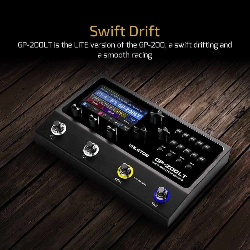 Valeton GP-200LT + 10 ft Cable Bundle Multi Effects Pedal Processor Guitar Bass Amp Modeling IR Cabinets Simulation Multi-Effects with FX Loop MIDI I/O Stereo OTG USB Audio Interface