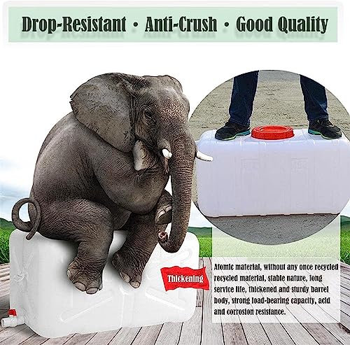 Water Tank Rain Barrels with Faucet 25L/50L/100L/150L/200L/300L Water Tank Storage Container,White Food-Grade Plastic Water Storage Bucket for Irrigation, Outdoor Emergency Water Barrel (200L)