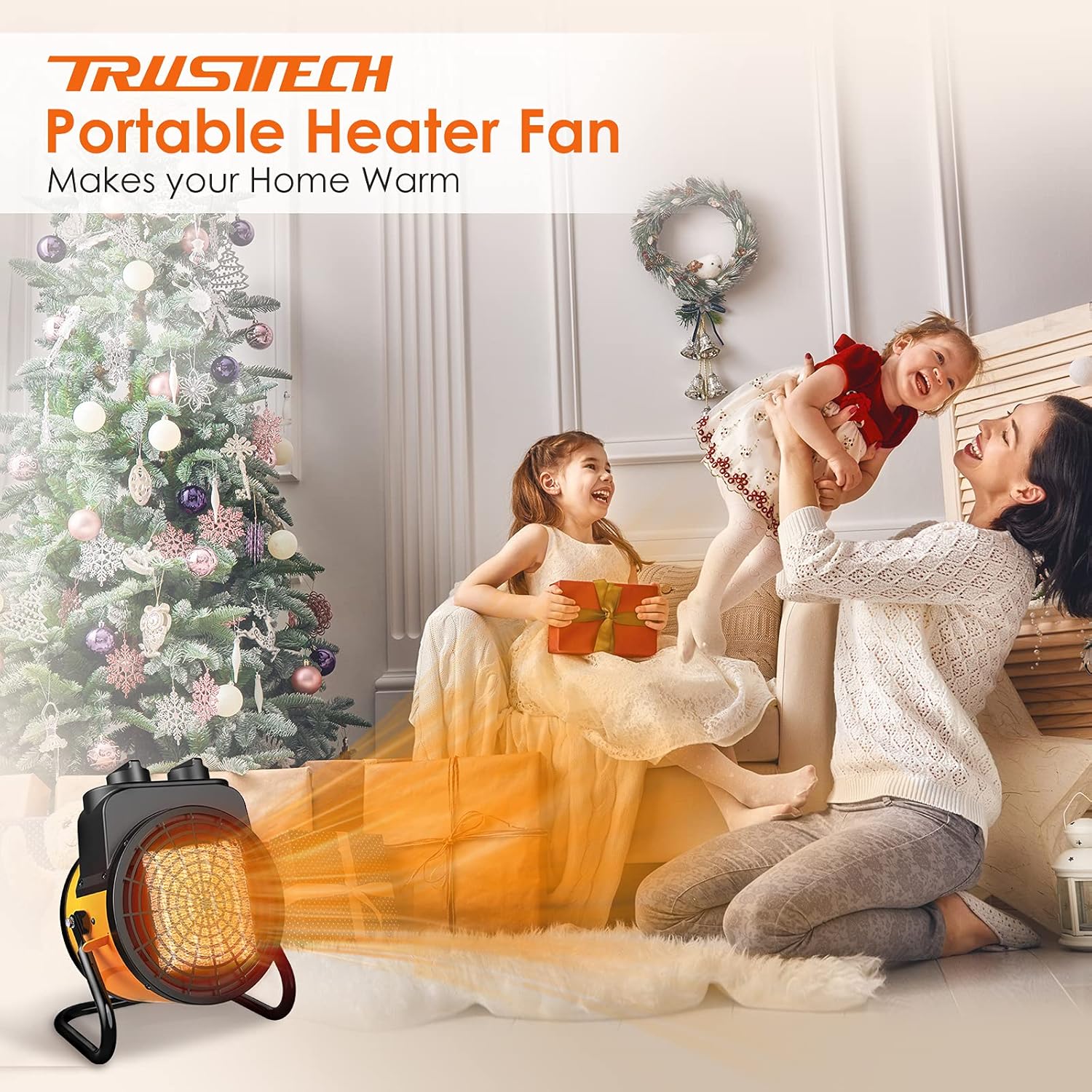 Space Heater, Portable Heater Fan, 1500W Electric Heater with 3 Modes, 3s Fast Heat, Thermostat with Overheat Protection, Electric Heaters for Home, Heaters for Indoor Use, 2 in 1 for All Year Round Pack of 2