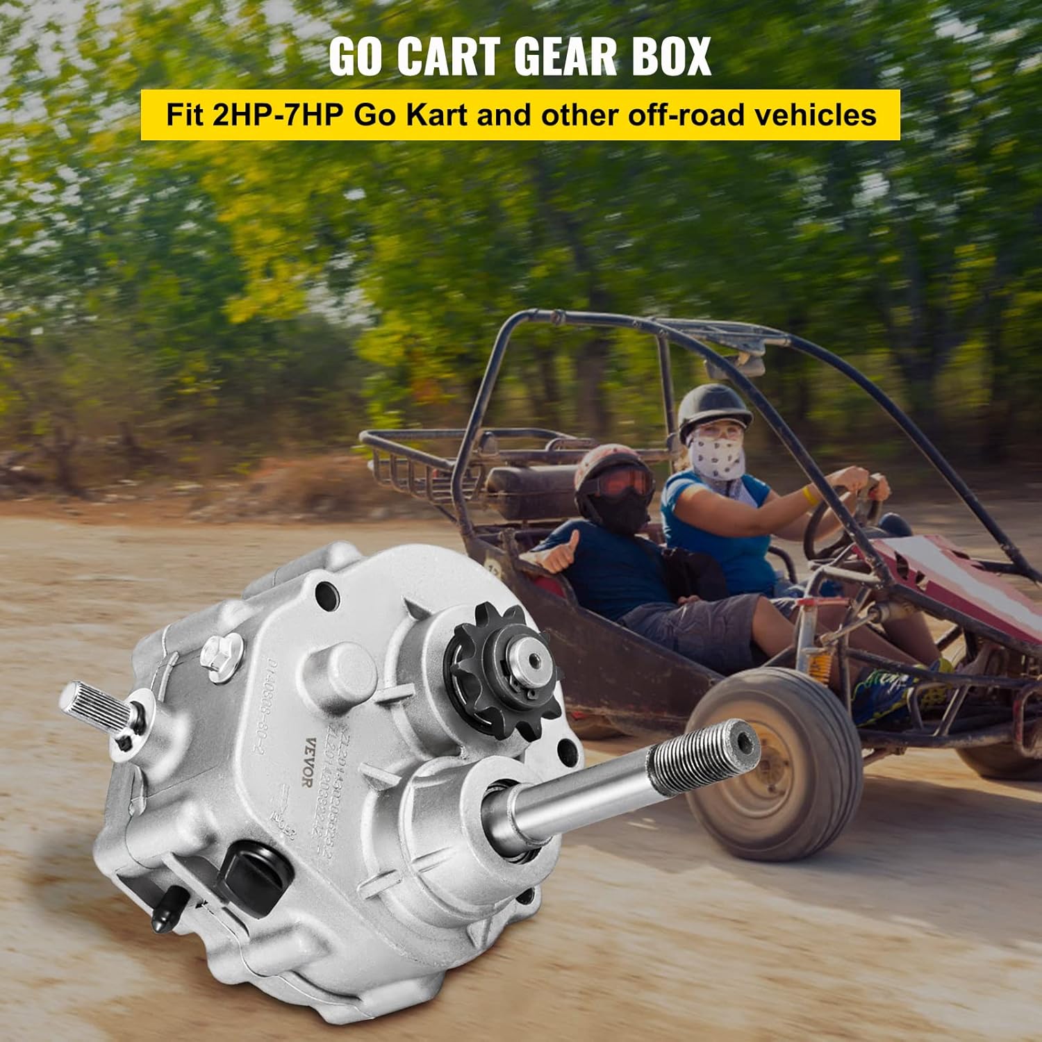 Mophorn Go Kart Forward Reverse Gear Box 10T #40/41 12T #35 Go Karts Accessories TAV2 30 40 41 For 2HP-7HP Engine, Transmission Local Honor, 3 Shift Modes, ONLY Works with 30 Series Torque Converter