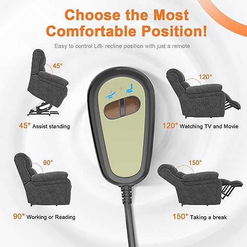 YONISEE Lift Chairs Recliner for Elderly, Super Oversized with Massage and Heat, Overstuffed Wide Recliners, Recliner Chairs for Adults, Heavy Duty and Safety Motion with Cup Holders, USB Ports