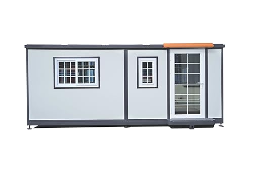 Portable Prefabricated tiny home 15x20ft, Mobile Expandable Plastic Prefab House for Hotel, Booth, Office, Guard House, Shop, Villa, Warehouse, Workshop