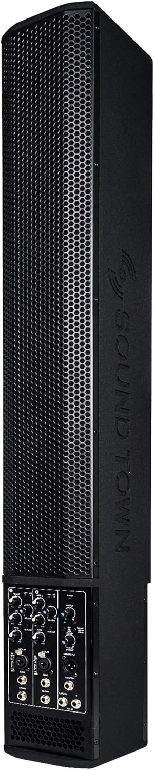 Sound Town 700W Powered Column Speaker Line Array System with 6 x 5” Woofers, 2-Channel Mixer and Bluetooth for Live Music, House of Worship, Meeting Rooms, Restaurants (CARPO-V5PW)