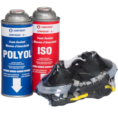 Froth-Pak 12 Spray Foam Sealant Kit, 3ft Hose, 2-Pack. Low GWP Formula. Seals Cavities, Penetrations & Gaps. Yields Up to 12 Board ft. at 2” Thick, 4” Width. Two Component, Polyurethane, Closed Cell