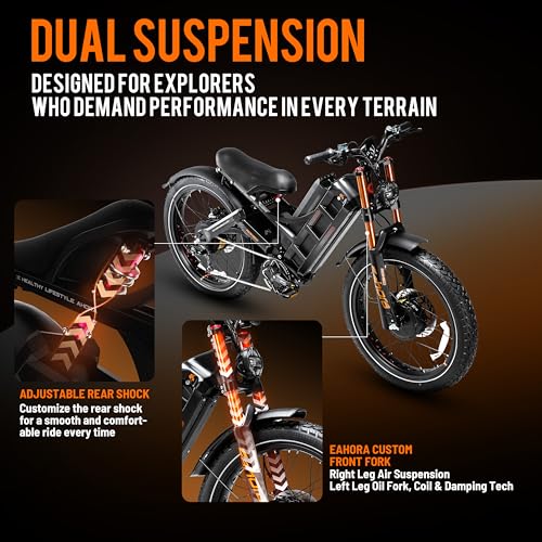 2025 Romeo Pro 3/Pro 2 Electric Bike for Adults 5000W/4000W Dual Motor E Bike 50/46MPH 60V/80Ah 52V/70AH Long Range Electric Bicycle,26 * 4.0 Fat Tire Full Suspension Electric Mountain Bike