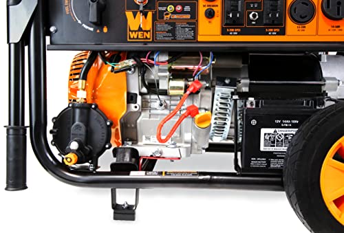 WEN 14,500-Watt 120V/240V Tri-Fuel Generator for Gas, Propane, and Natural Gas, Transfer-Switch Ready with Electric Start, Wheel Kit, and CO Watchdog (TF1450X)